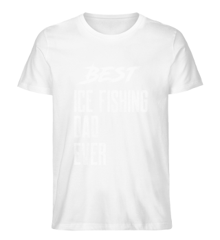 Ice fishing father fishing angler