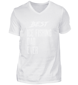 Ice fishing father fishing angler