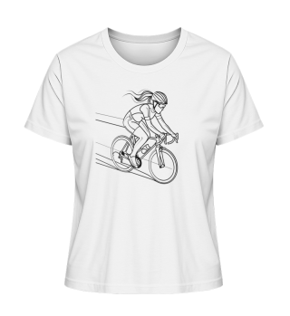 Radsport Mädchen Line Art T-Shirt