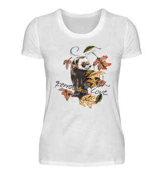 T-Shirt Damen Premium Ferret Love